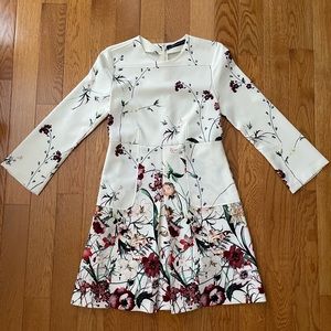 Zara floral A-line dress